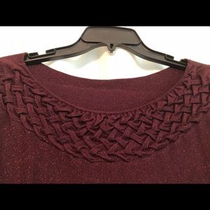 Worthington Burgundy Sparkle Sweater